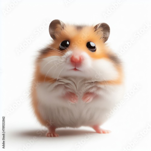 Standing hamster isolated on a white background