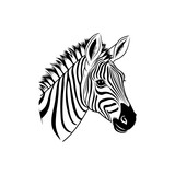 Monochrome Zebra Head Artwork Hand drawn style. Vector illustration design