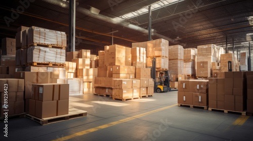 Distribution Depot: Assorted Packages in Sleek Industrial Setting