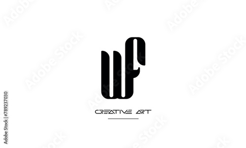 FW, WF, F, W abstract letters logo monogram