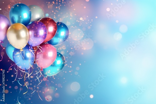 Holographic Balloon Background, Balloons Wallpaper, Colorful Balloons Background, Happy Birthday Background, Anniversary Background, Party Background, AI Generative