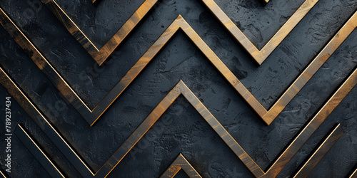 Black background with golden lines with geometric shapes,Gold black shapes triangles design background.Abstract luxury gold background 