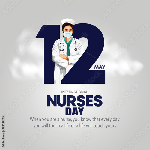 12 May. happy International Nurse Day background. abstract Vector illustration design