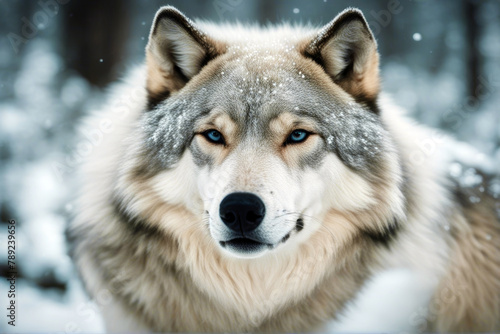 Polarwolf arctic wolf dog eskimo cry greenland © wafi