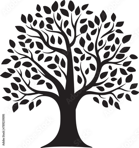 tree icon black on white background photo