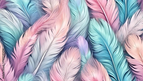 Pastel feathers photo