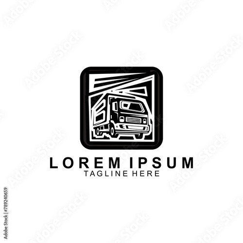 Truck logo template vector illustration. Unique truck icon.