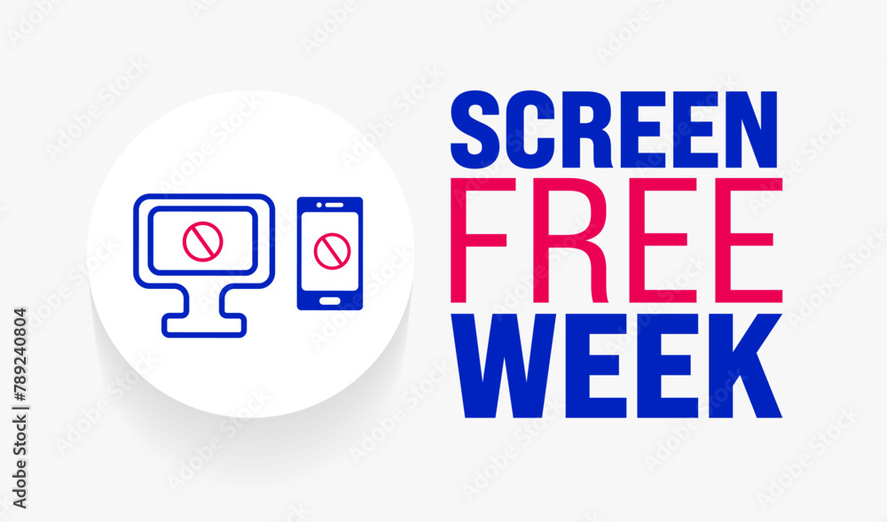 May is Screen Free Week background template. Holiday concept. use to background, banner, placard, card, and poster design template with text inscription and standard color. vector illustration.