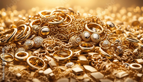 Pile of gold jewelry