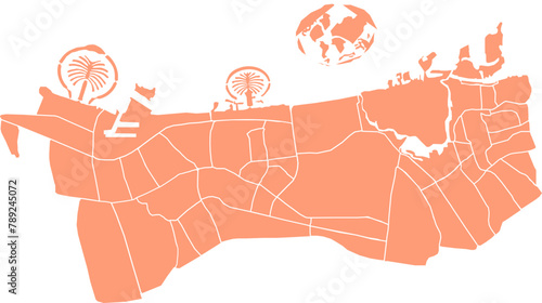 Vector map of Dubai United Arab Emirates (Векторная карта Дубаи)