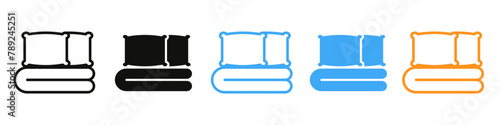 Icon depicting the comfort of bed linens and plush pillows for a peaceful sleep setting