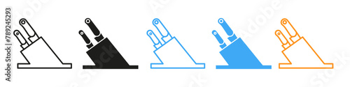 Kitchen organization icon featuring a knife block for culinary prep tools