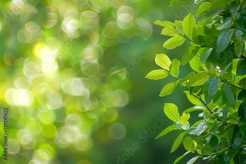 Mesmerizing abstract green light bokeh blur creating captivating background ambiance