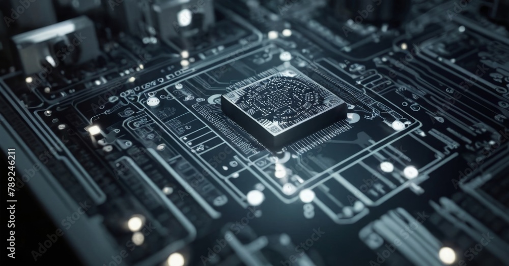 Element circuit board with encoder and decoder on abstract background