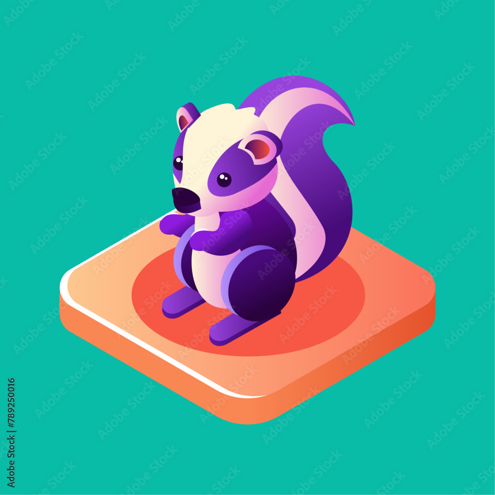 Skunk isometric icon Skunk isometric icon