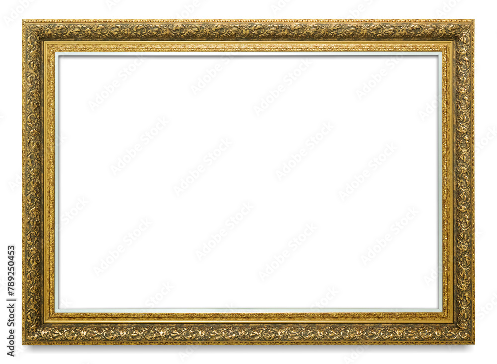 Fototapeta premium Gold picture frame transparent png