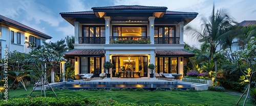 Luxury Villa in Viet Nam with garden and pool photo
