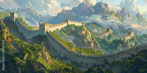 giant wall of ancient chinese royal fortress photo