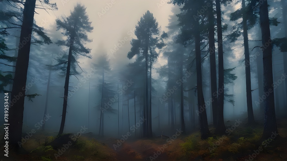 Fototapeta premium misty morning in the forest