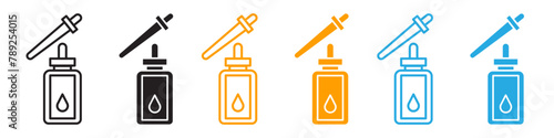 Cosmetic Oil Dropper Icon for Luxury Skincare and Facial Treatments