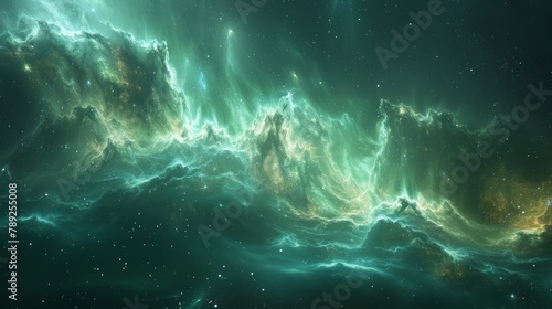 abstract background with a psychedelic pattern in green and black tones. aurora wallpaper