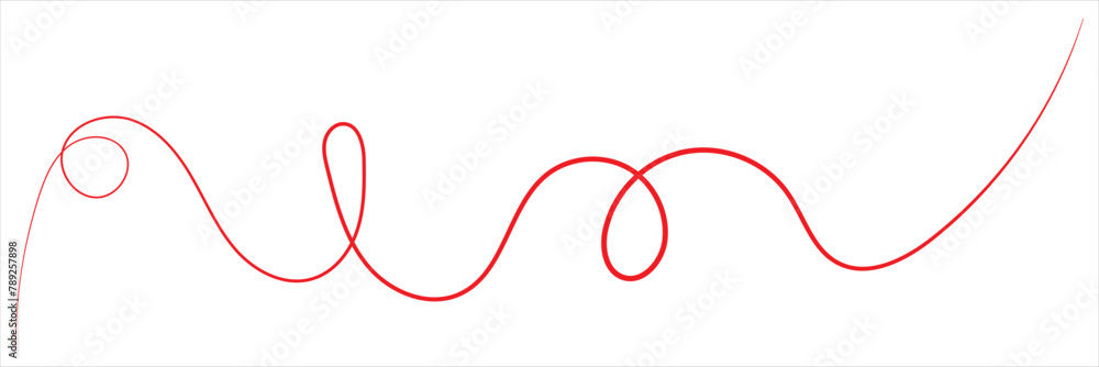 Squiggle line design element. Continuous line art drawing vector illustration. Continuous Squiggle line design element. Continuous line art drawing vector illustration. Continuous