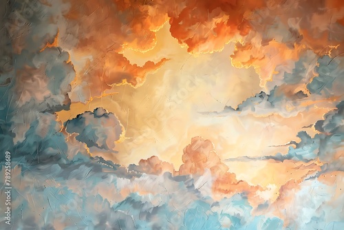 : A mural of a sunset, with a warm and soothing color palette