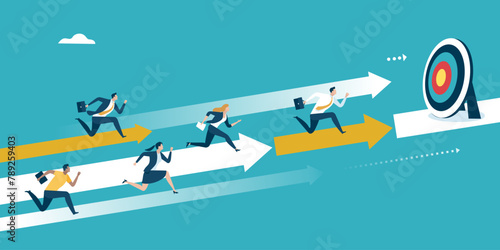 Target, goal. Business competition. Vector illustration