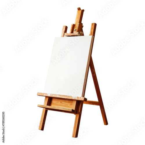 Easel and canvas isolated on transparent background