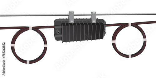 Optical Fiber Cable Splice Closure. Horizontal type terminal box.