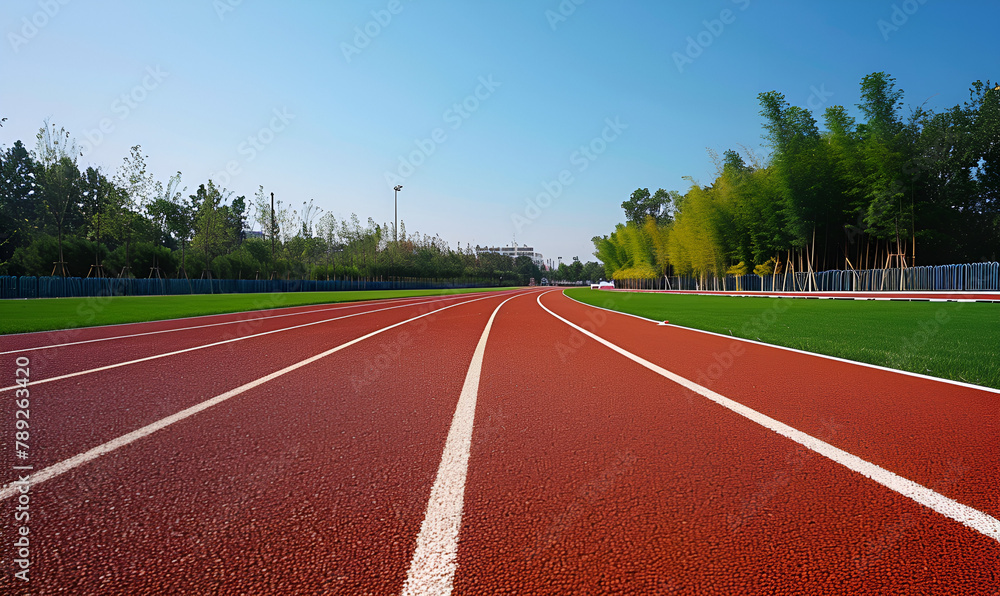 Pristine Running Track Smooth Surface Ready for Run