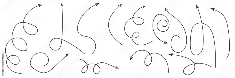 Hand drawn set of arrows doodle. Vector isolated illustration. isolated on white background. EPS 10/Ai Hand drawn set of arrows doodle. Vector isolated illustration. isolated on white background. EPS 10/Ai