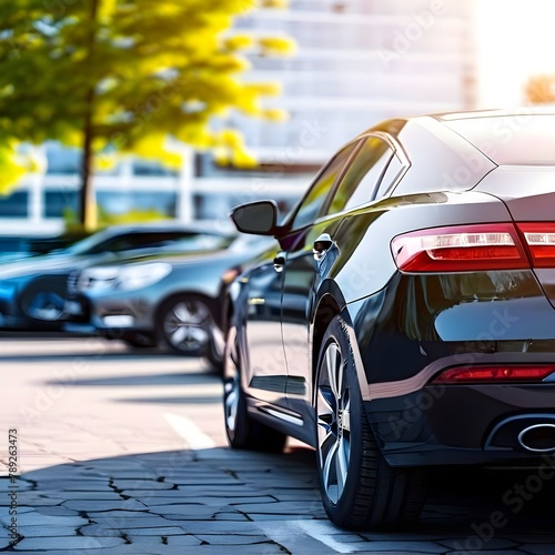 car-parked-at-outdoor-parking-lot-used-car-for-sale-and-rental-service-car-insurance-background © Arslan