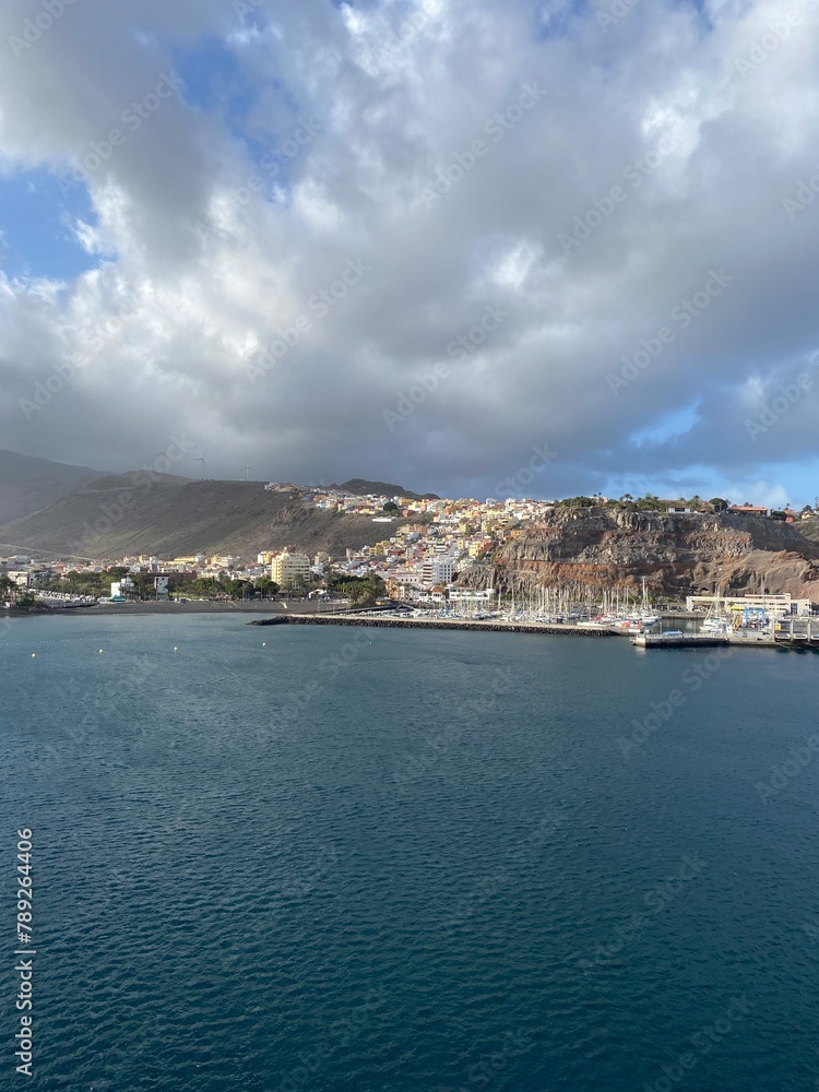 Fototapeta premium View of San Sebastian on La Gomera from a boat