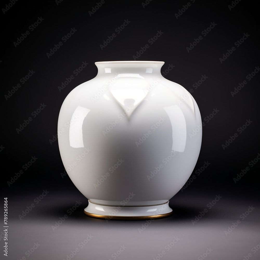 Front view of Ru kiln porcelain, simple appearance, distinctive, real, high-definition, super high quality сreated with Generative Ai