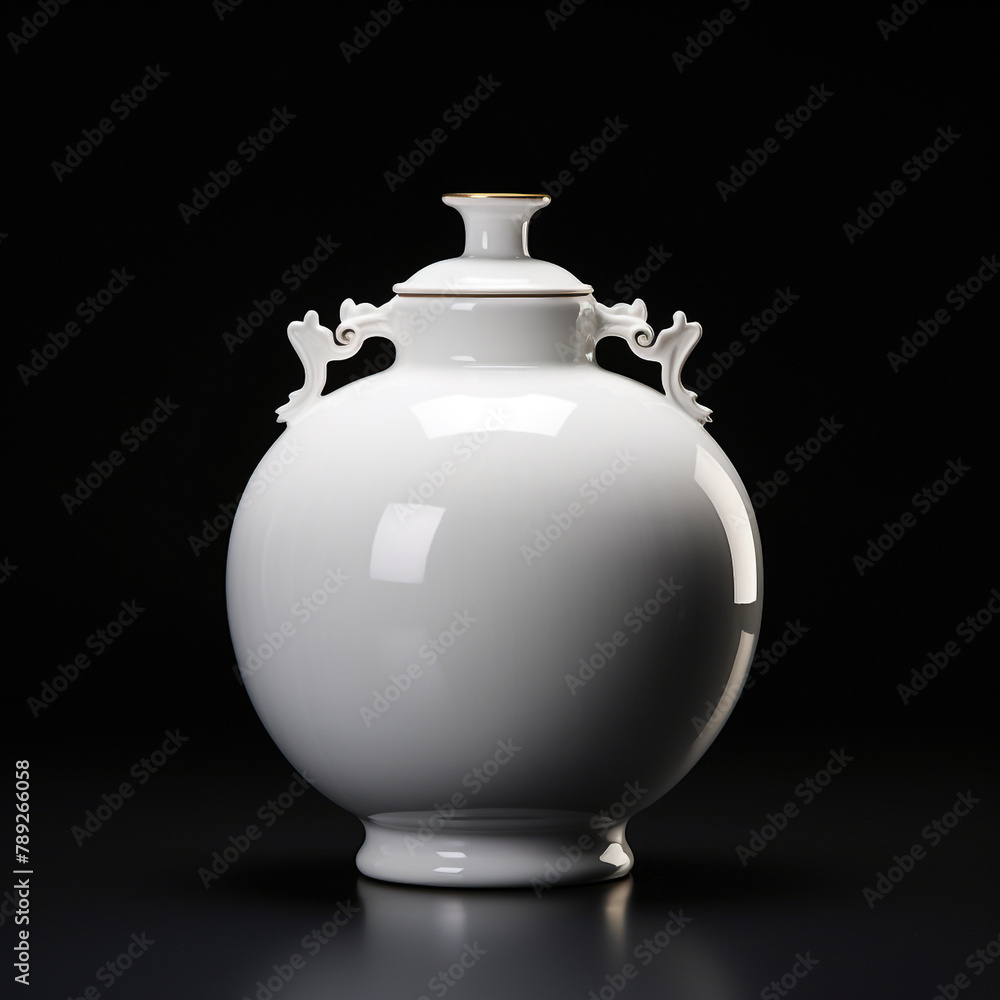 Front view of Ru kiln porcelain, simple appearance, distinctive, real, high-definition, super high quality сreated with Generative Ai Front view of Ru kiln porcelain, simple appearance, distinctive, real, high-definition, super high quality сreated with Generative Ai