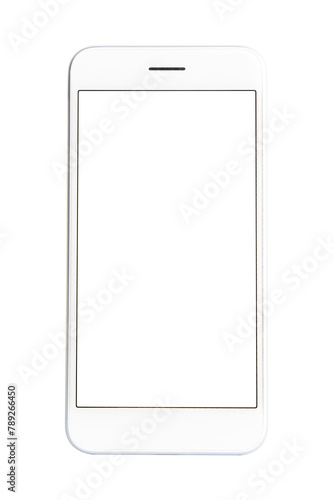 White cellphone screen mockup transparent png