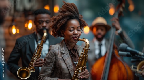 Jazz Music Band In A Restaurant On A International Jazz Day