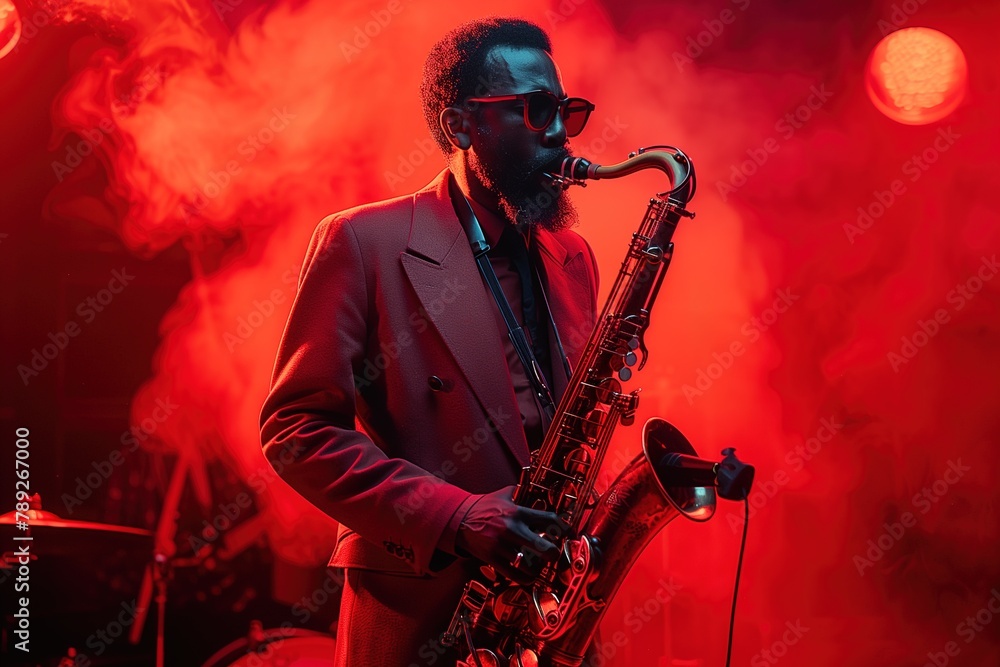 Fototapeta premium Jazz Music Band In A Restaurant On A International Jazz Day