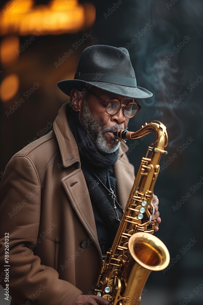 Fototapeta premium Jazz Music Band In A Restaurant On A International Jazz Day