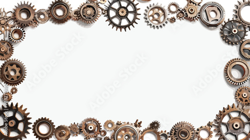 Steam punk frame made of cogs Vector illustration isolated