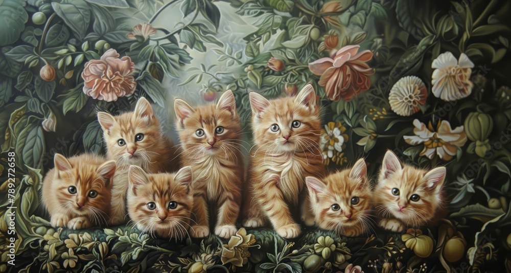 group of cute kitten group of cute kitten