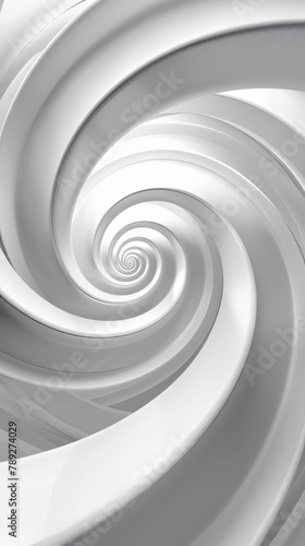 Abstract white background with spiral. 3d render, 3d illustration