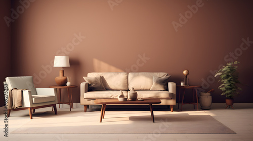 living room in earth tones with frames © A2Z AI 