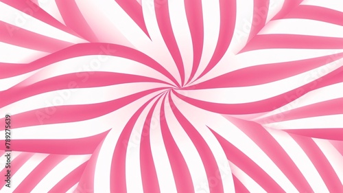 Pink heart shaped candy cane on white background. 3d illustration.