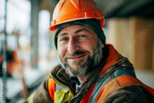 A smiling man in a construction site. © VISUAL BACKGROUND