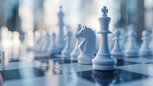 Conceptual Chess Board Scene Depicting Strategic Thinking and Business Decision-Making