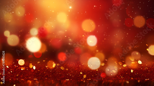 Red and Gold Glitter Background
