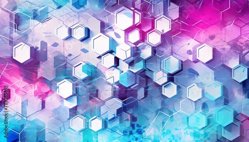 Abstract technology background with hexagons. 3d rendering toned image