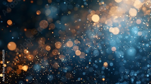 Elegant Glimmering Bokeh Backdrop with Shimmering Metallic Particles and Festive Golden Highlights